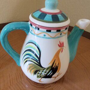 RARE RETIRED Bob Mackie Rooster Teapot and Lid - EXCELLENT CONDITION